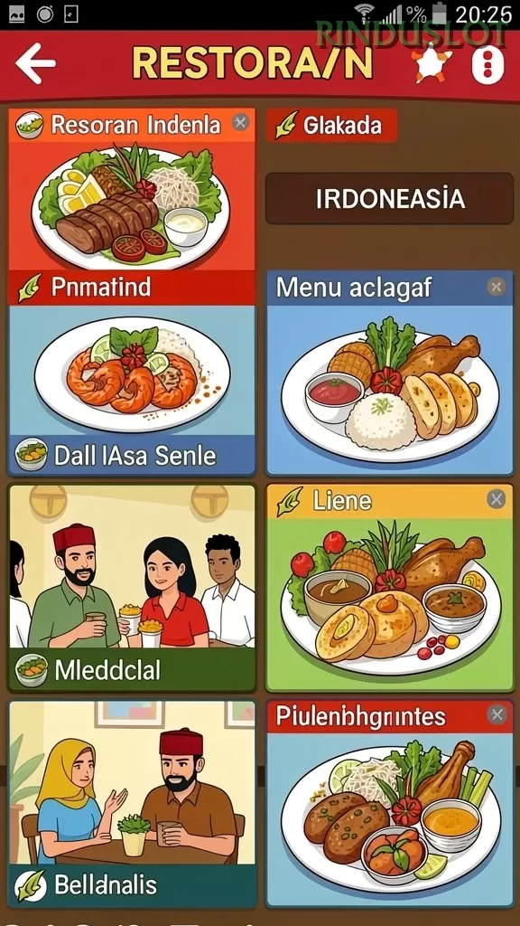 Cuplikan layar MPO666 — menu navigasi